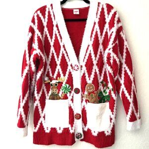 HOLIDAY CHRISTMAS BOYFRIEND OVERSIZEDCARDIGAN PARTY COSPLAY REINDEER GINGERBREAD